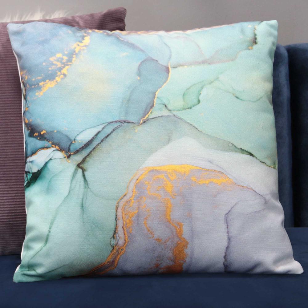 Pastel Watercolor Marble Cotton Square Throw Pillow - 373126. Picture 5