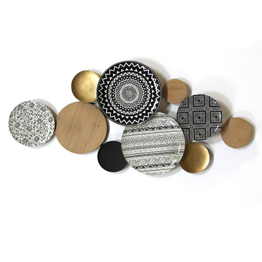 Boho Medley Metal & Wood Plates Wall Decor - 373169. Picture 1