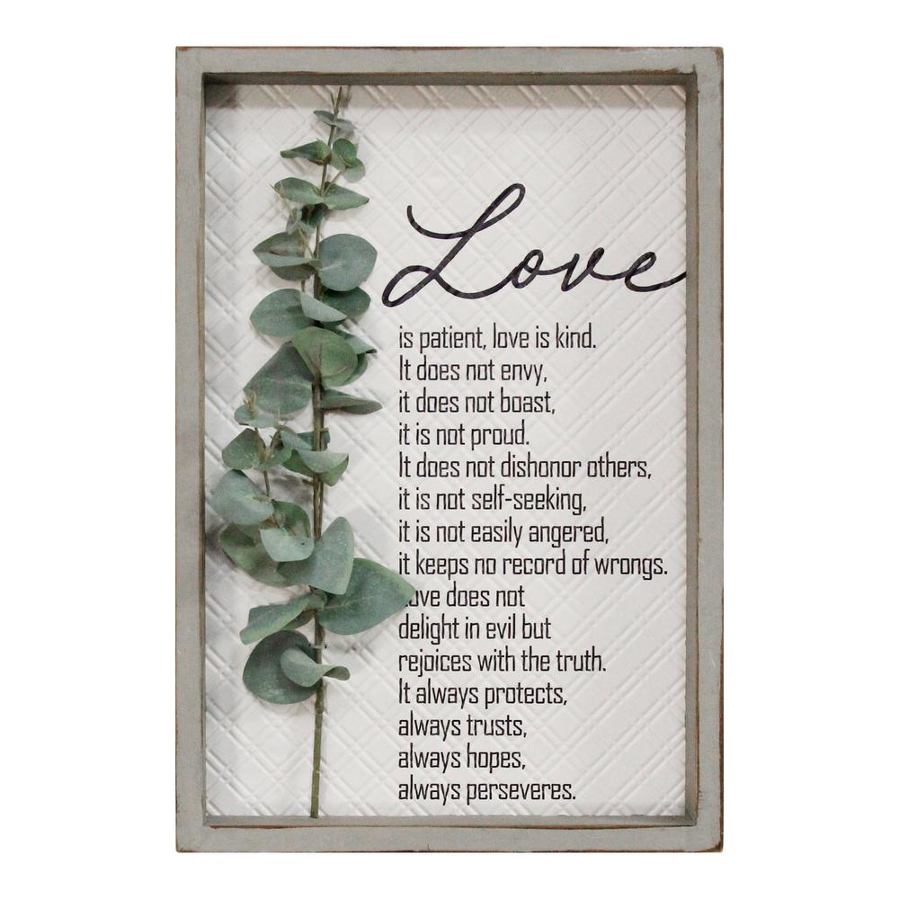 Love is Patient Metal & Wood Framed Wall Art - 373232. Picture 1