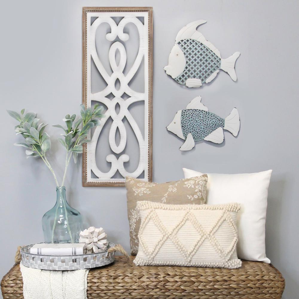 Distressed Heart and Fleur de Lis Wood Panel Wall Decor - 373271. Picture 2