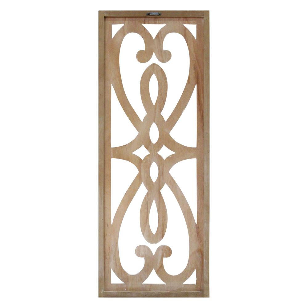 Distressed Heart and Fleur de Lis Wood Panel Wall Decor - 373271. Picture 4