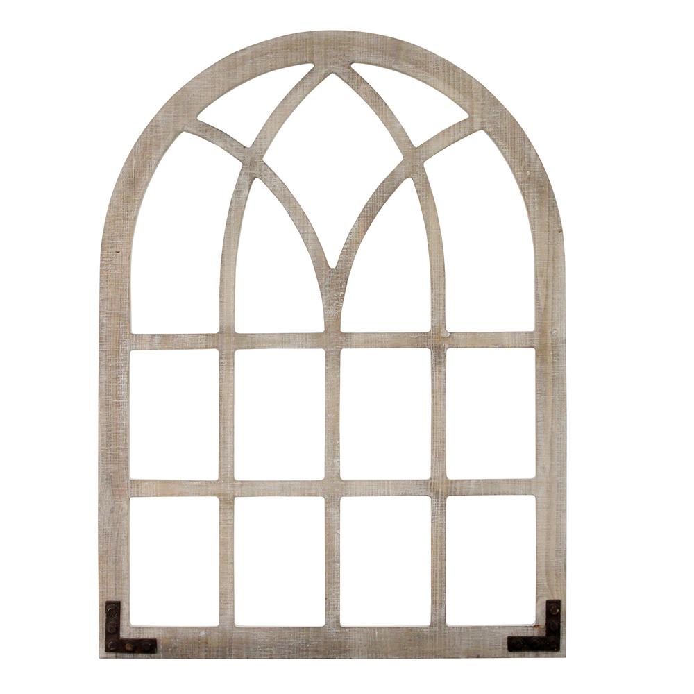 Distressed Wood Framed Window Arch Wall Decor - 373280. Picture 1