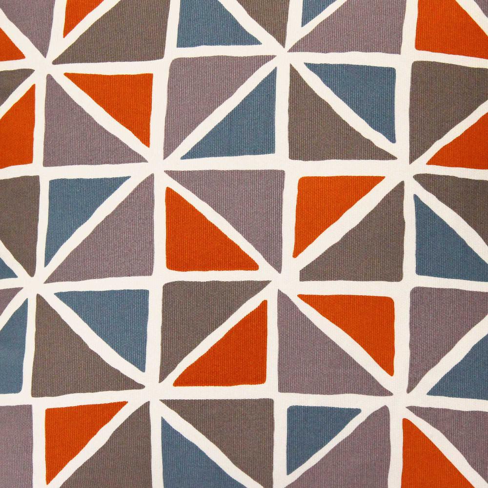 Orange and Blue Geometric Design Square Pillow - 373357. Picture 6