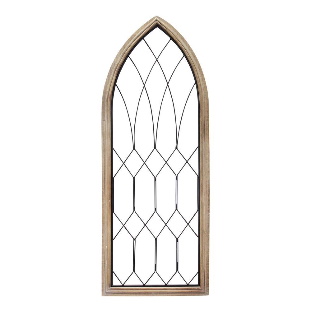Cathedral Style Wood and Metal Window Panel - 373417. Picture 1