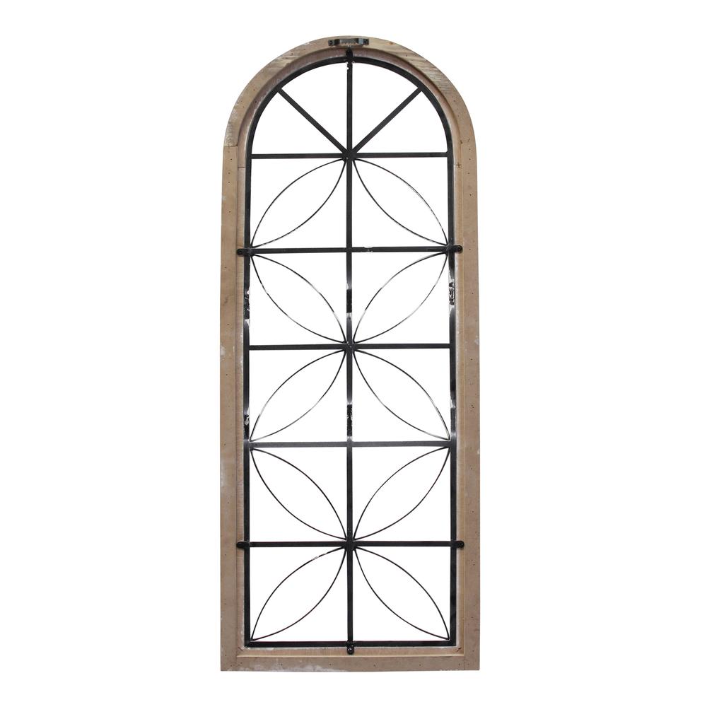 Distressed White Metal & Wood Window Panel - 373420. Picture 5