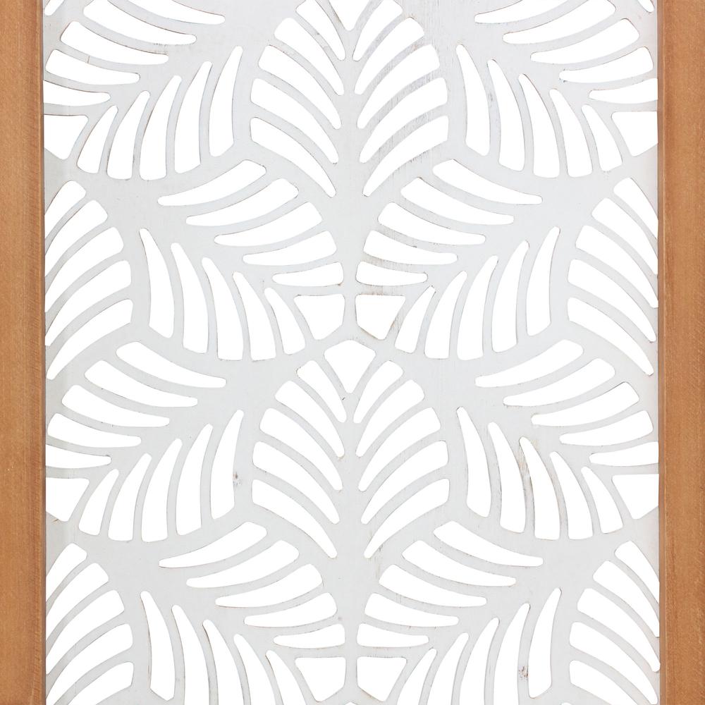 Carved Leaf Wood Framed Wall Panel - 373425. Picture 3