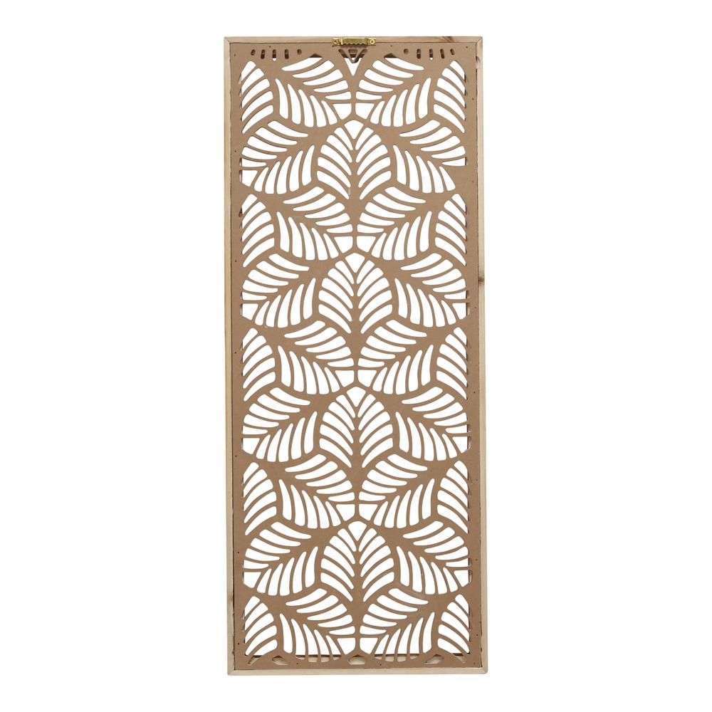 Carved Leaf Wood Framed Wall Panel - 373425. Picture 5