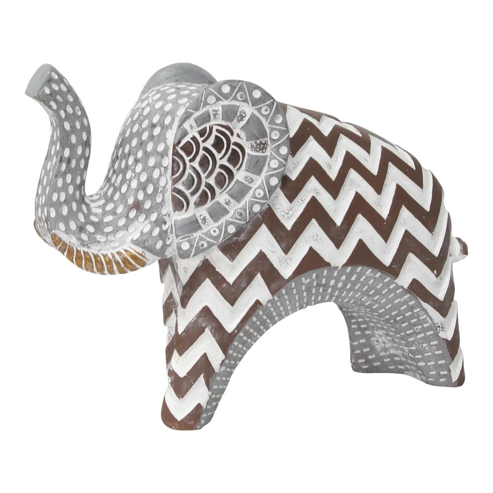 Carved Tribal Elephant Tabletop - 373449. Picture 1