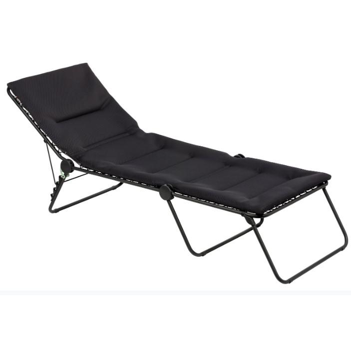 Premium Black Steel Black Cushion Chaise Lounge - 373468. Picture 1