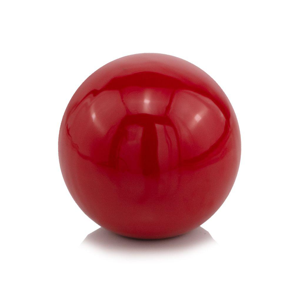 4" X 4" X 4" Red Aluminum Poppy Sphere - 373765. Picture 1