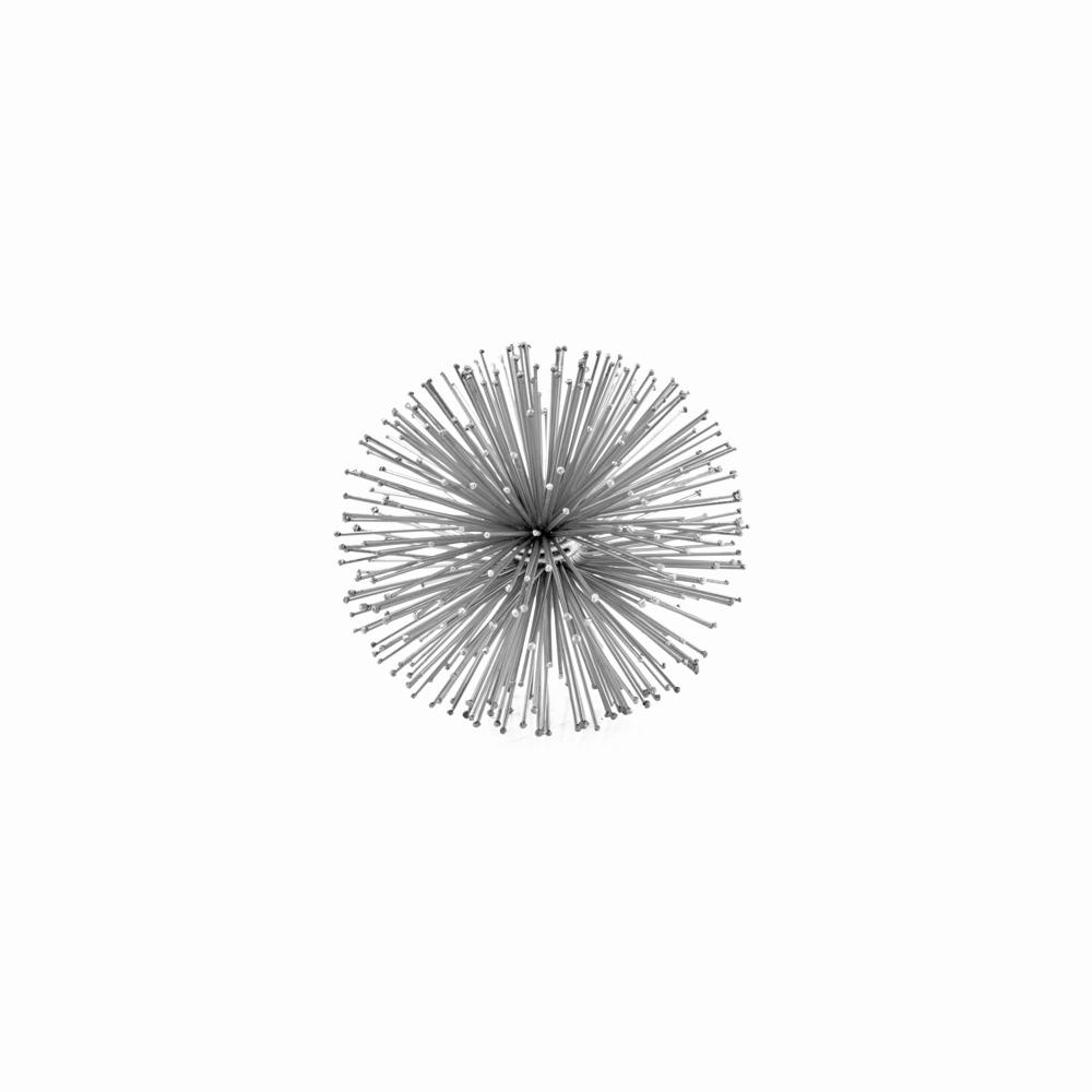 6" X 6" X 6" Silver Iron Urchin Small Sphere - 373771. Picture 1