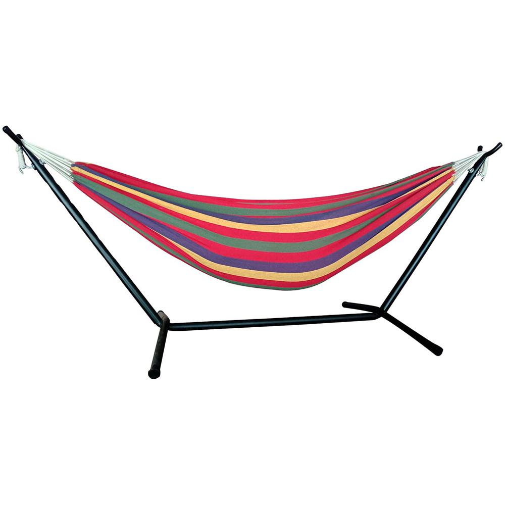 Tropical Stripe Double Classic 2 Person Hammock with Stand - 374126. Picture 1