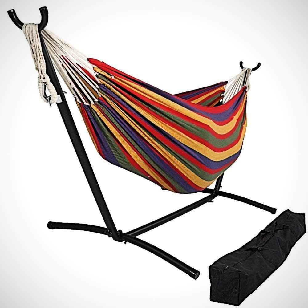 Tropical Stripe Double Classic 2 Person Hammock with Stand - 374126. Picture 2