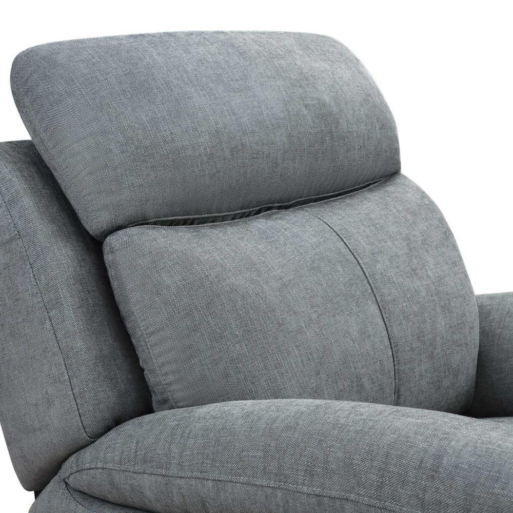 35.43" X 39.37" X 39.8" Grey Green Fabric Glider & Swivel Power Recliner with USB port - 374132. Picture 6