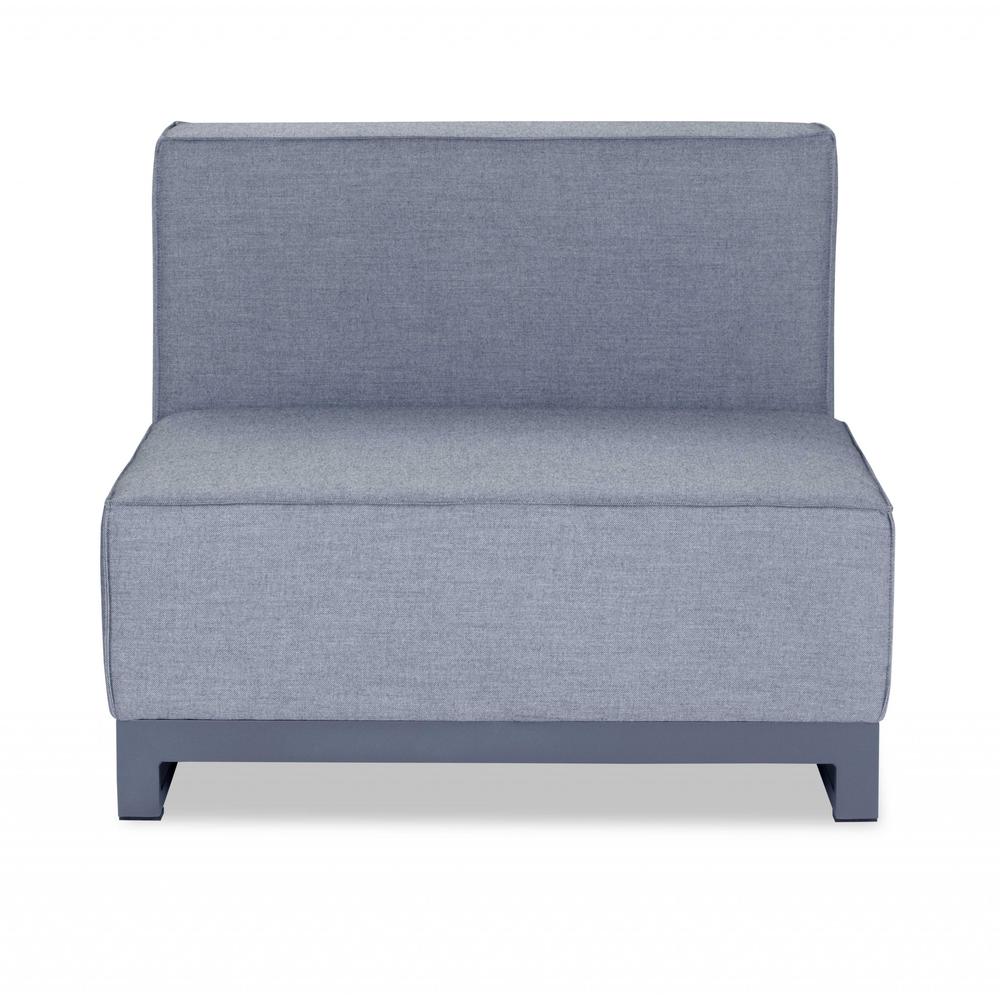 29" X 35" X 41" Gray Aluminum Modular Armless Chair - 374151. Picture 1