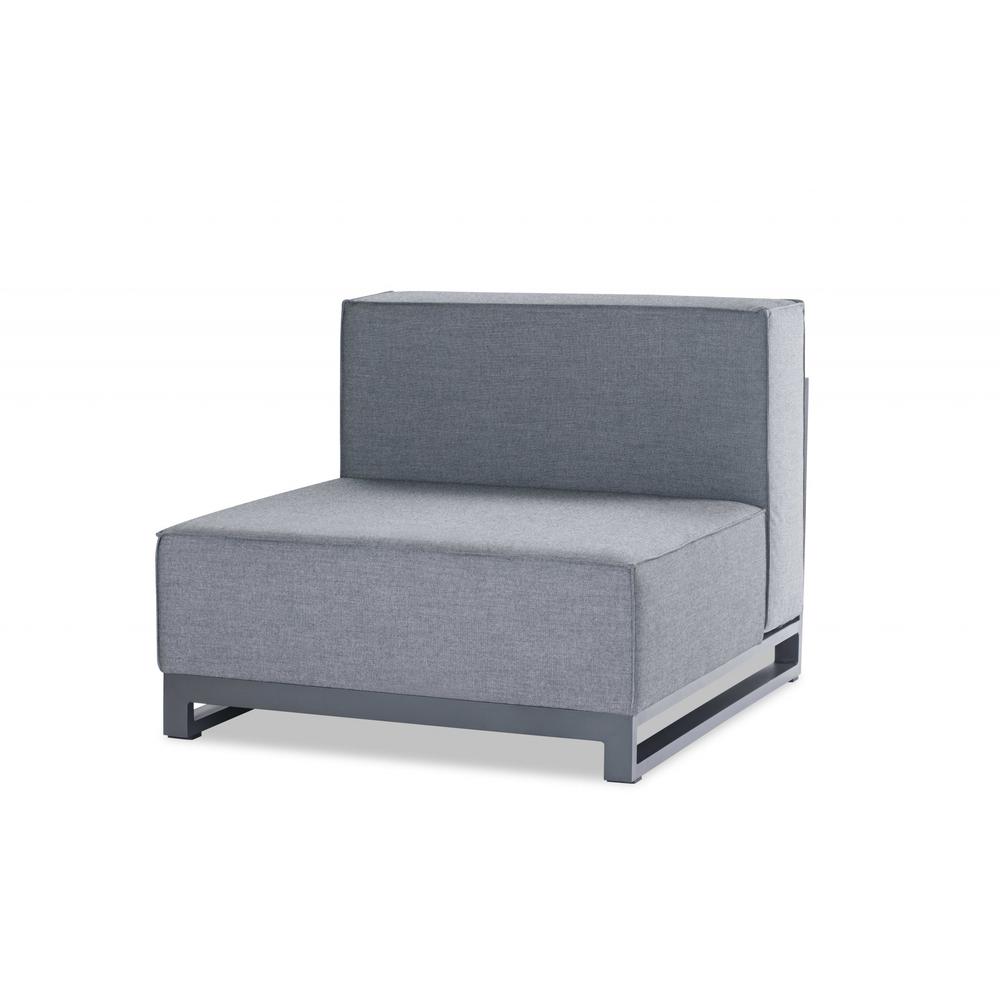 29" X 35" X 41" Gray Aluminum Modular Armless Chair - 374151. Picture 2