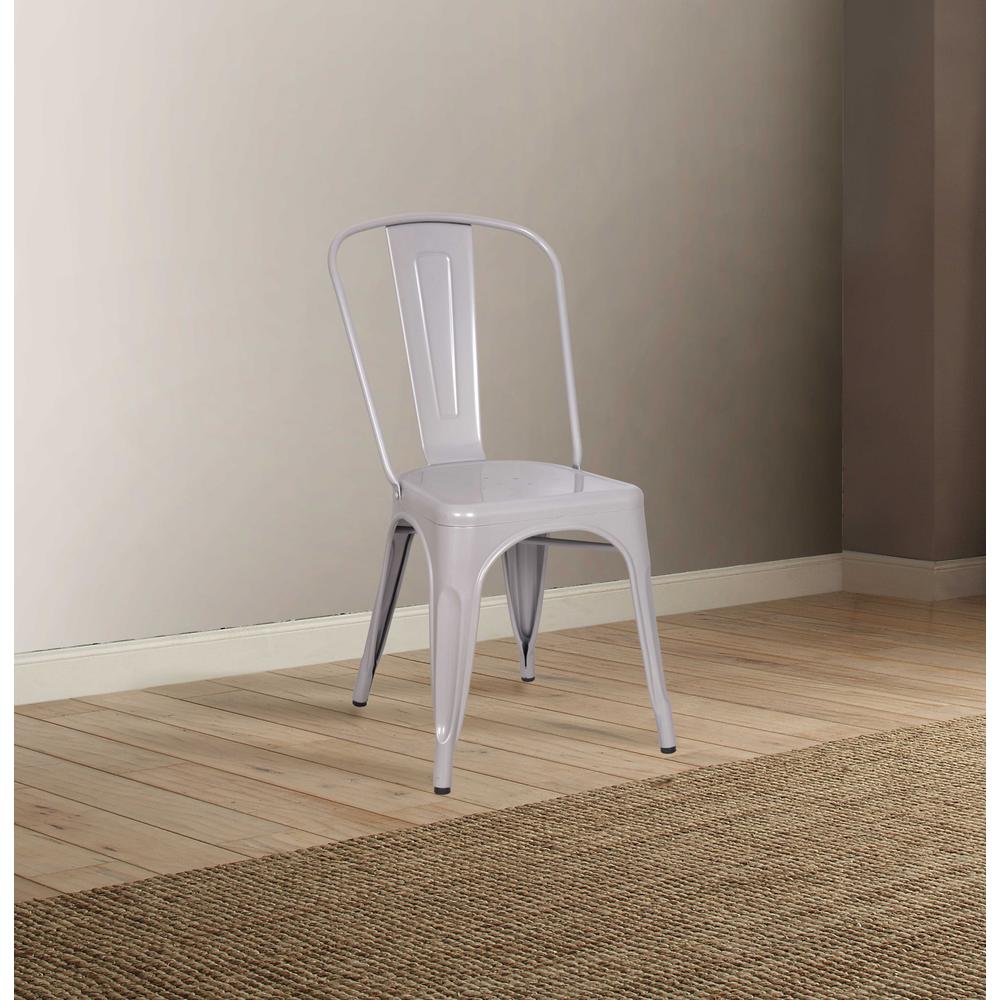 17" X 20" X 33" Silver Metal Side Chair (Set-2) - 374173. Picture 1