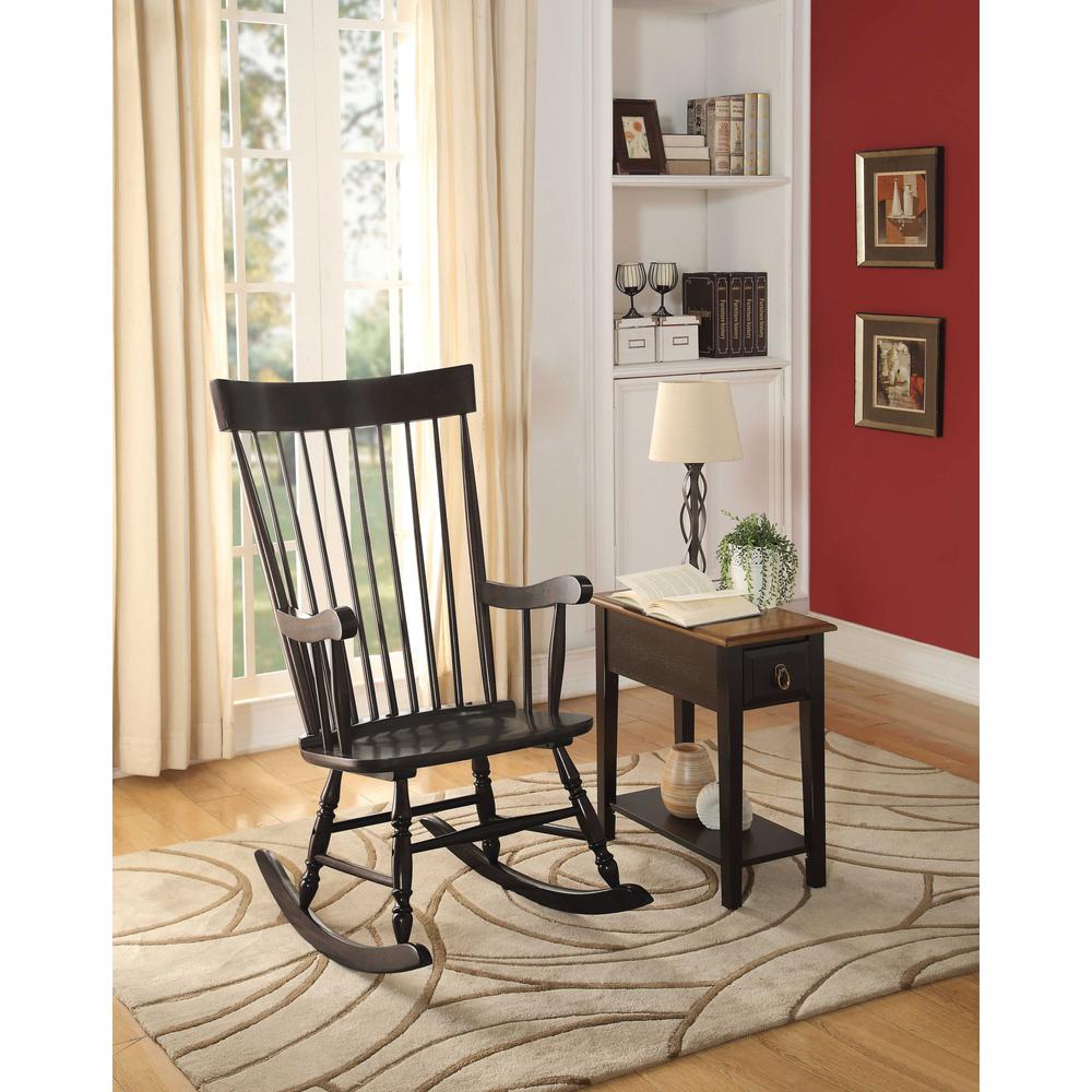 33" X 25" X 45" Black Wood Rocking Chair - 374187. Picture 1