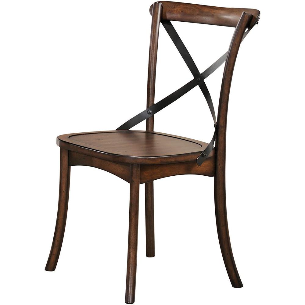 18" X 21" X 35" Dark Oak & Black Wood Side Chair Set2 - 374188. Picture 1