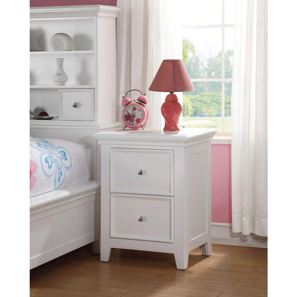 22" X 16" X 27" White Wood Nightstand 2 Drawers - 374199. Picture 1