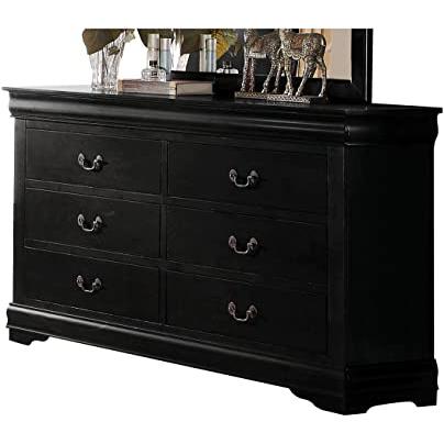 57" X 15" X 33" Black Wood Dresser - 374205. Picture 1