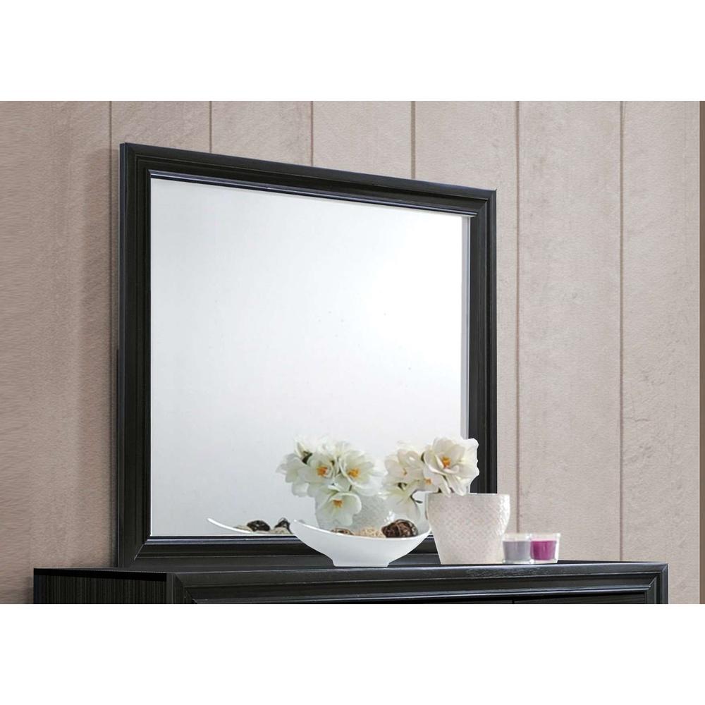 47" X 1" X 36" Black Glass Mirror - 374223. Picture 1