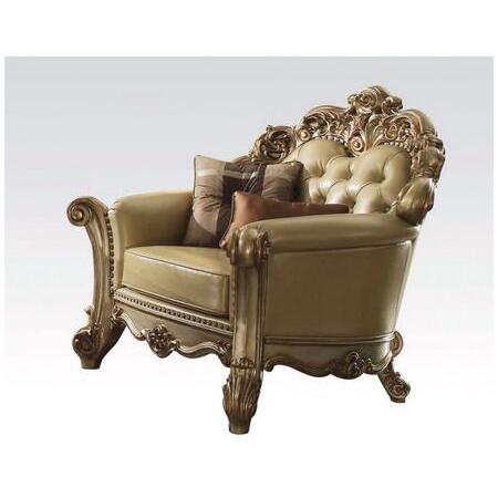48" X 42" X 47" Bone Polyurethane Chair & 2 Pillows - 374239. Picture 1