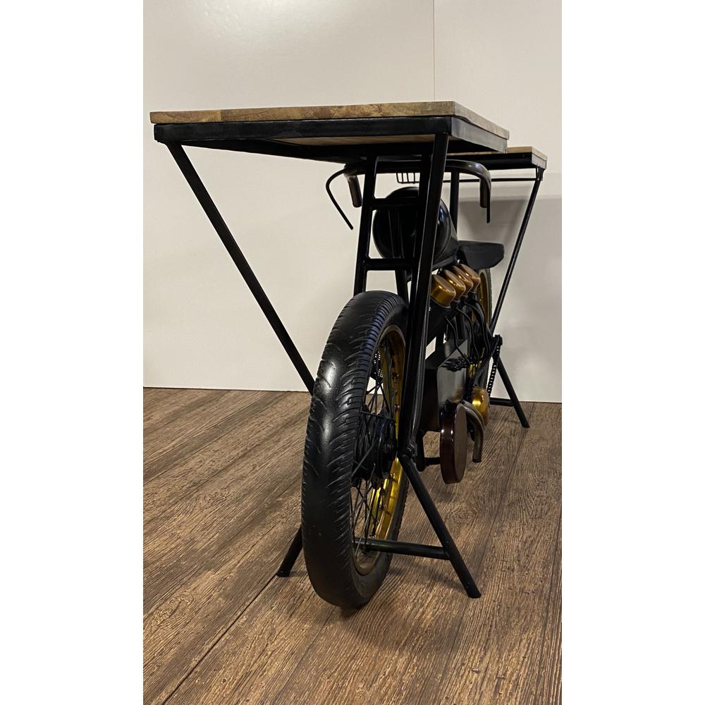 17" X 71" X 35" Black Motorcycle Wine Bar - 374328. Picture 6