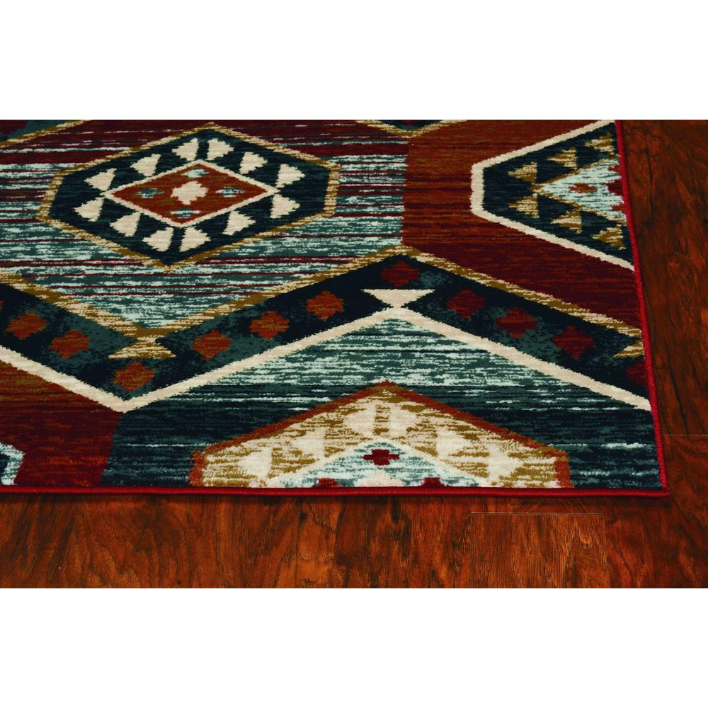 3'x5' Red Machine Woven Honeycomb Lodge Indoor Area Rug - 374401. Picture 1