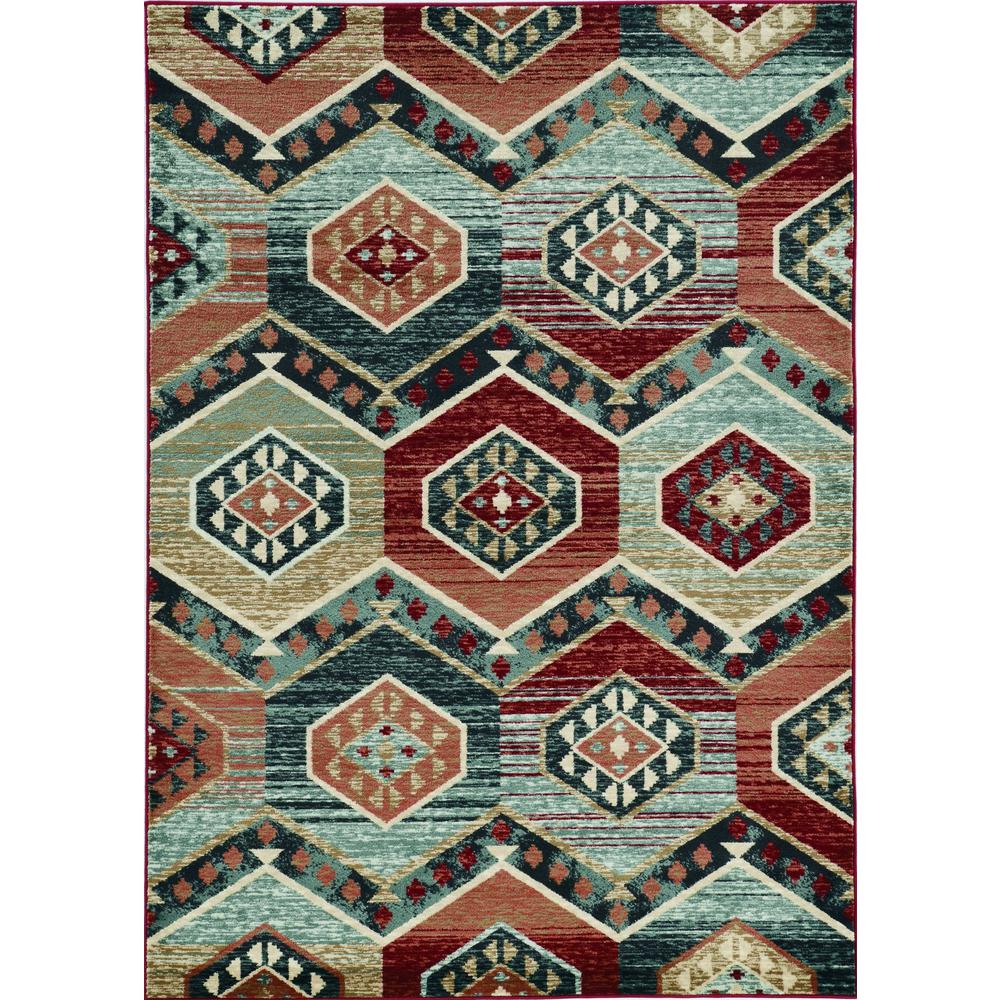 3'x5' Red Machine Woven Honeycomb Lodge Indoor Area Rug - 374401. Picture 2