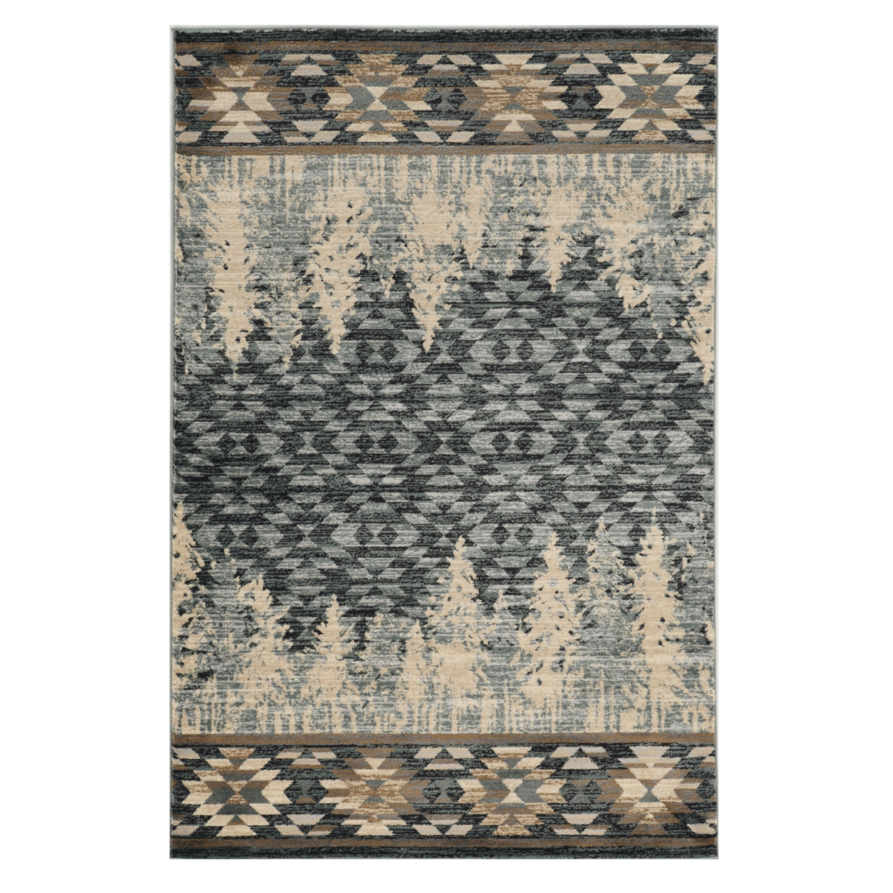 8'x10' Slate Blue Machine Woven Pinegrove Lodge Indoor Area Rug - 374419. Picture 1