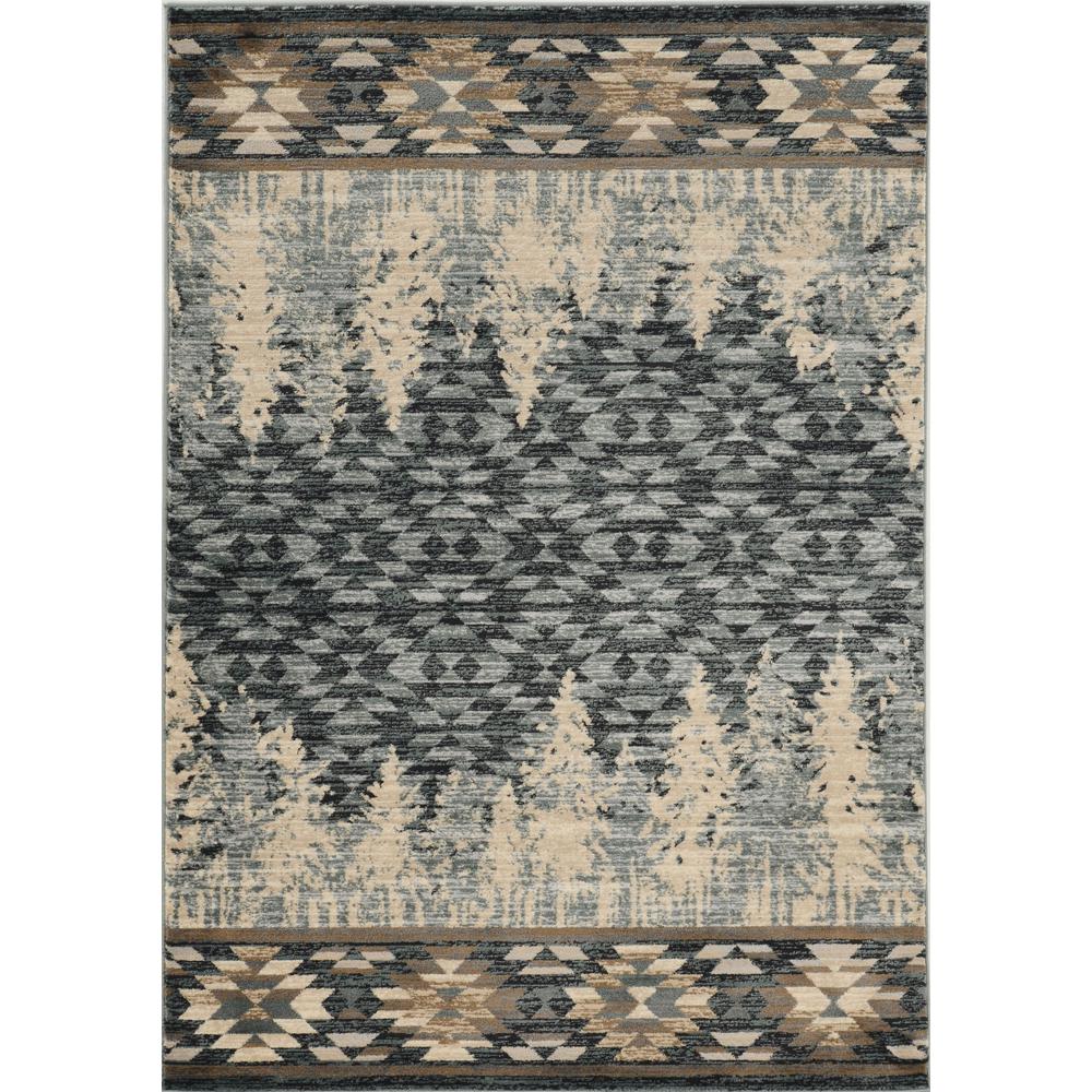 8'x10' Slate Blue Machine Woven Pinegrove Lodge Indoor Area Rug - 374419. Picture 2
