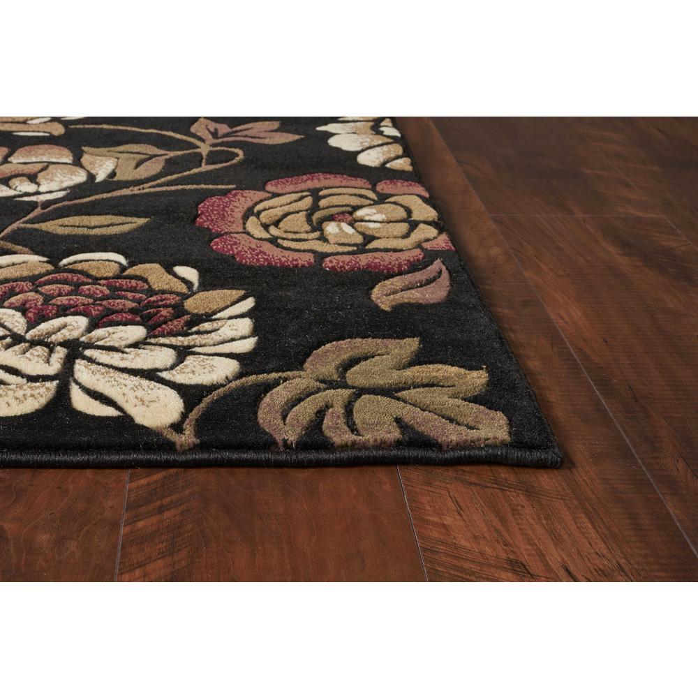 5' x 8' Black Floral Indoor Area Rug - 374498. The main picture.