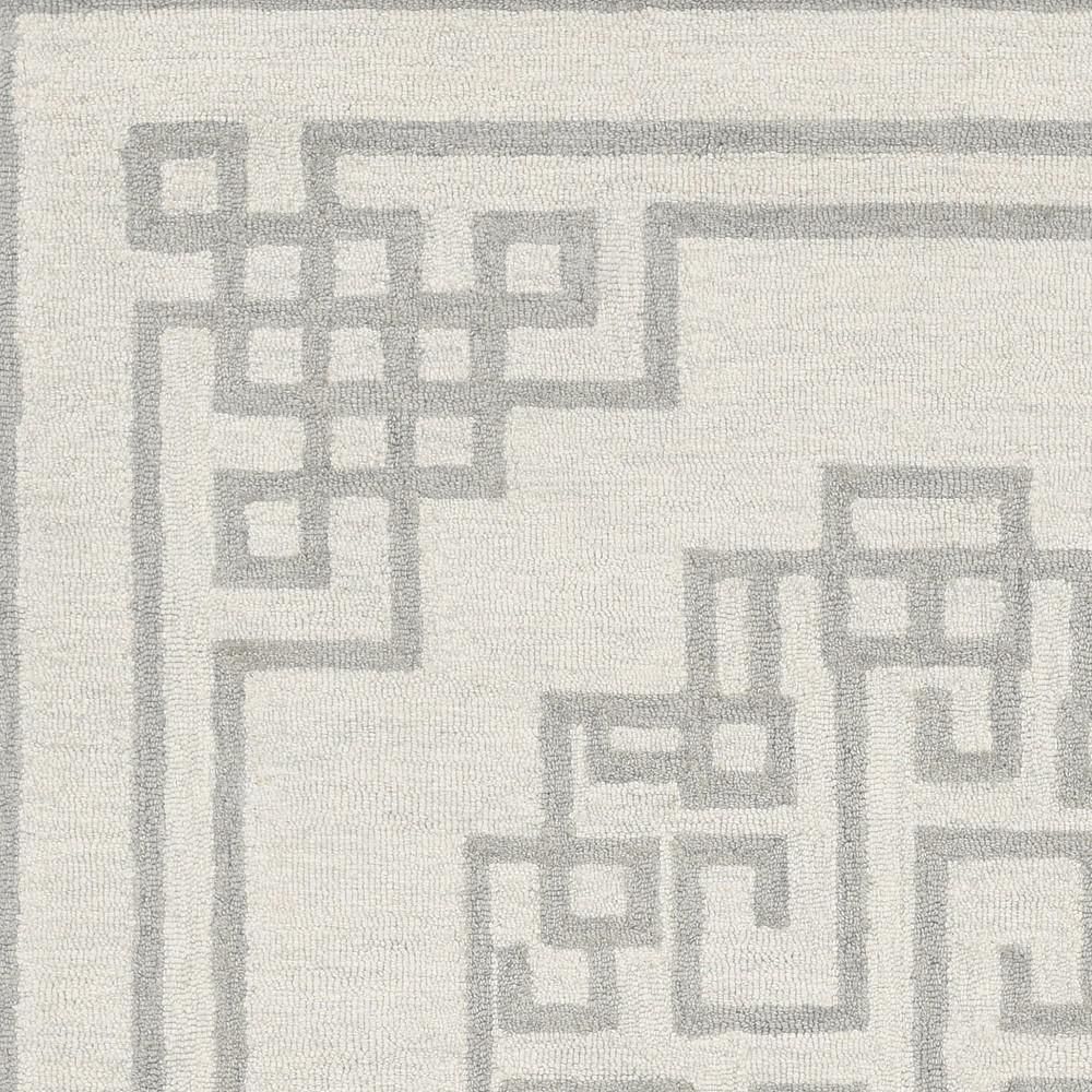2' x 4' Ivory  Grey Wool Area Rug - 374672. Picture 4