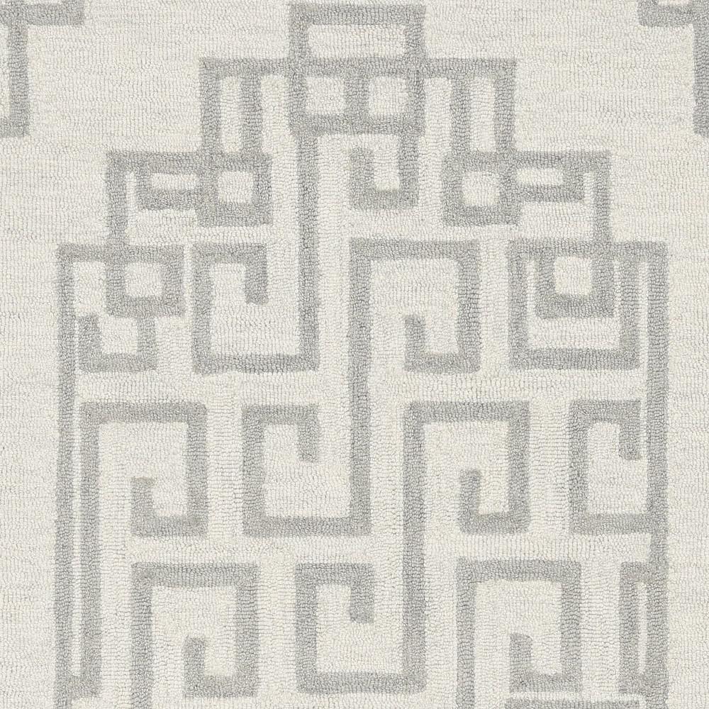 96" X 120" Ivory  Grey Wool Rug - 374675. Picture 1