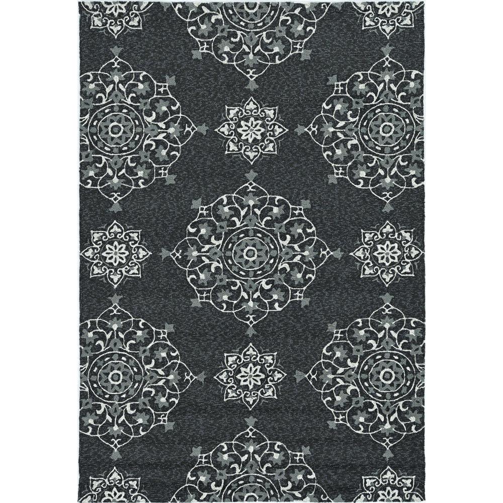 3' x 5' Charcoal Vintage Floral Area Rug - 374703. Picture 3