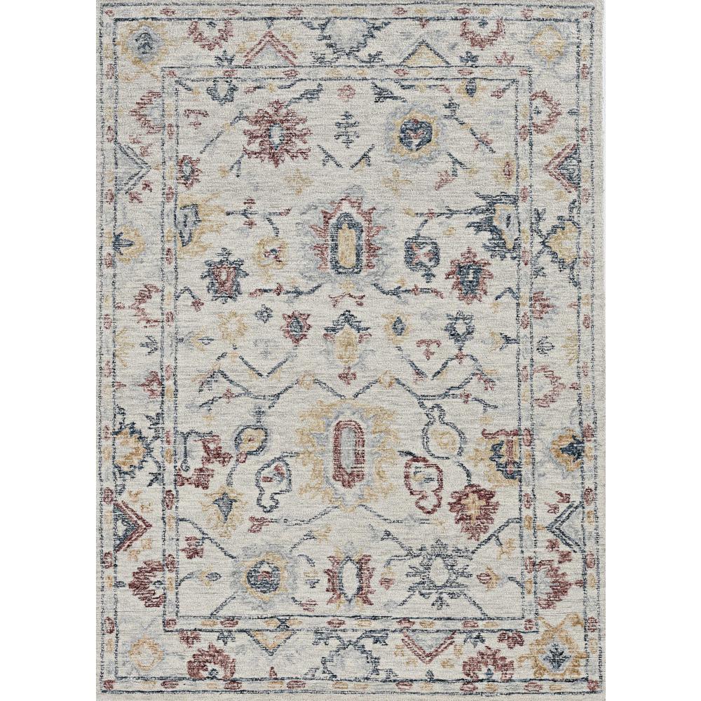 8' Ivory Hand Tufted Space Dyed Floral Traditional Indoor Runner Rug - 374719. Picture 2