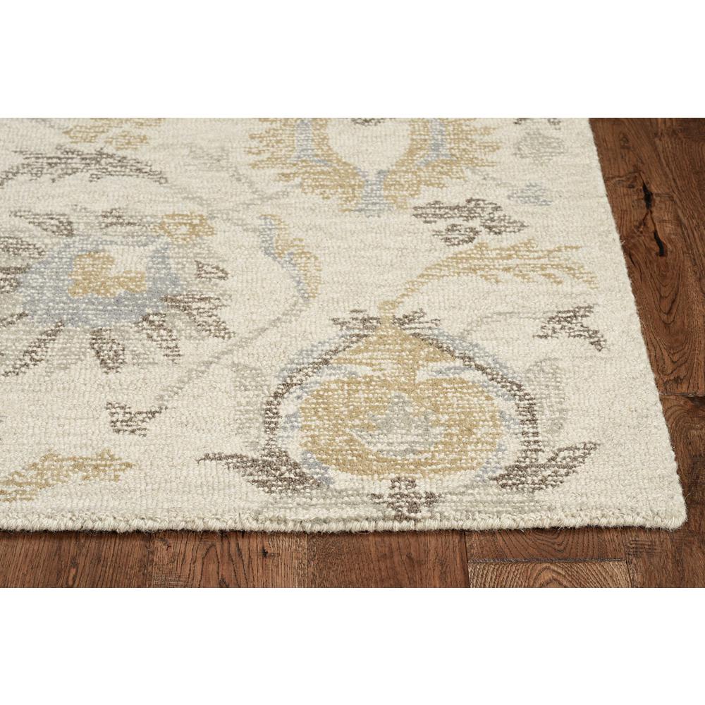 2' x 8' Ivory Floral Vine Wool Runner Rug - 374724. Picture 1