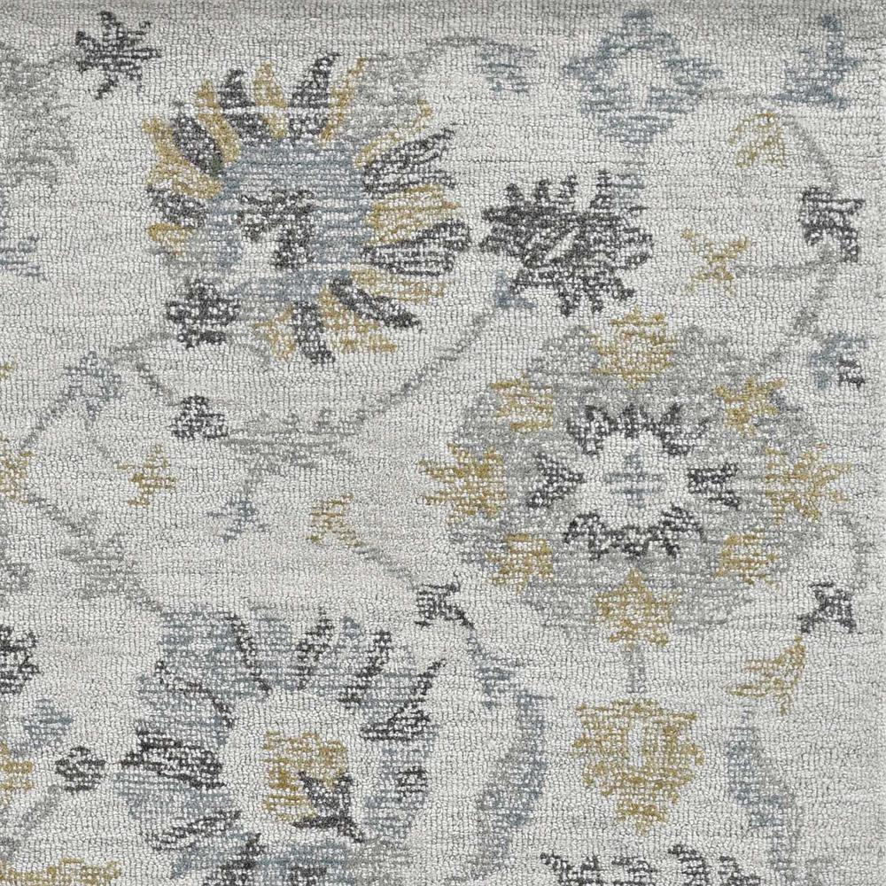 5'x7' Ivory Hand Tufted Space Dyed Floral Traditional Indoor Area Rug - 374725. Picture 4