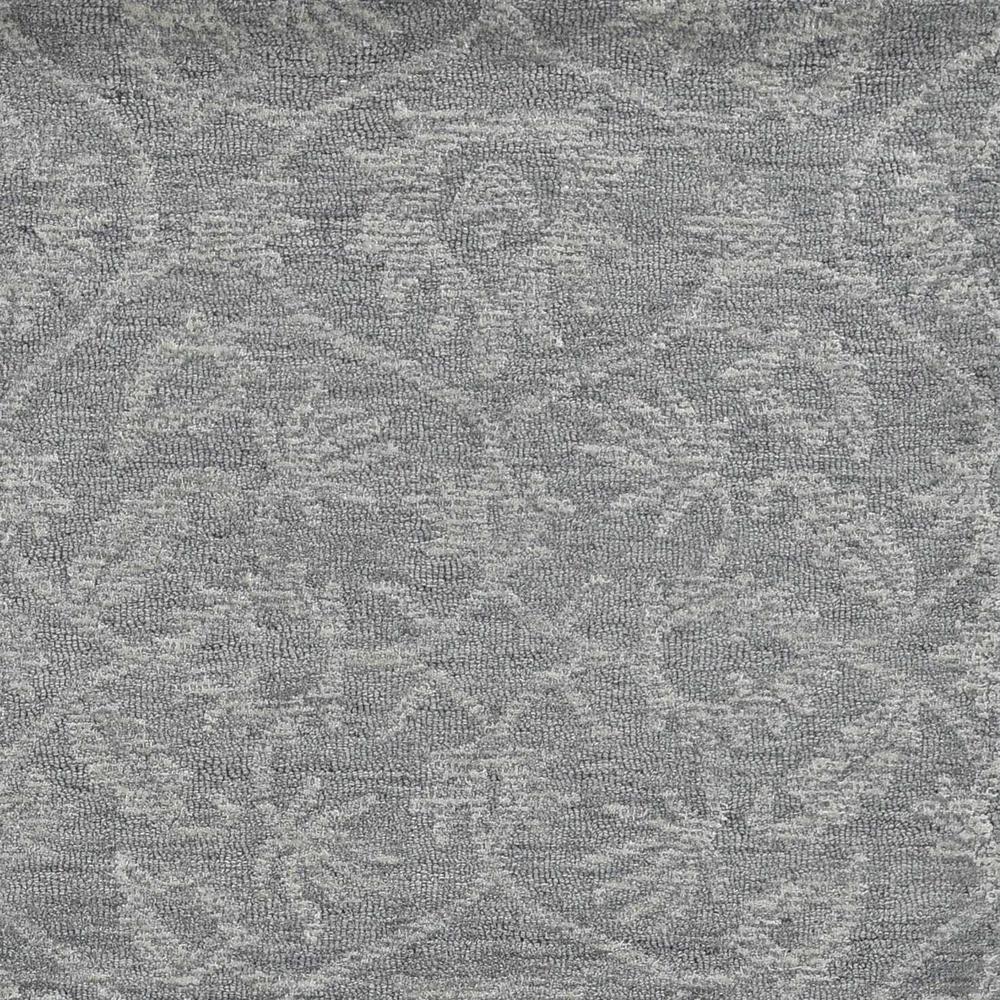 5' x 7' Grey Floral Vines Wool Indoor Area Rug - 374730. Picture 4