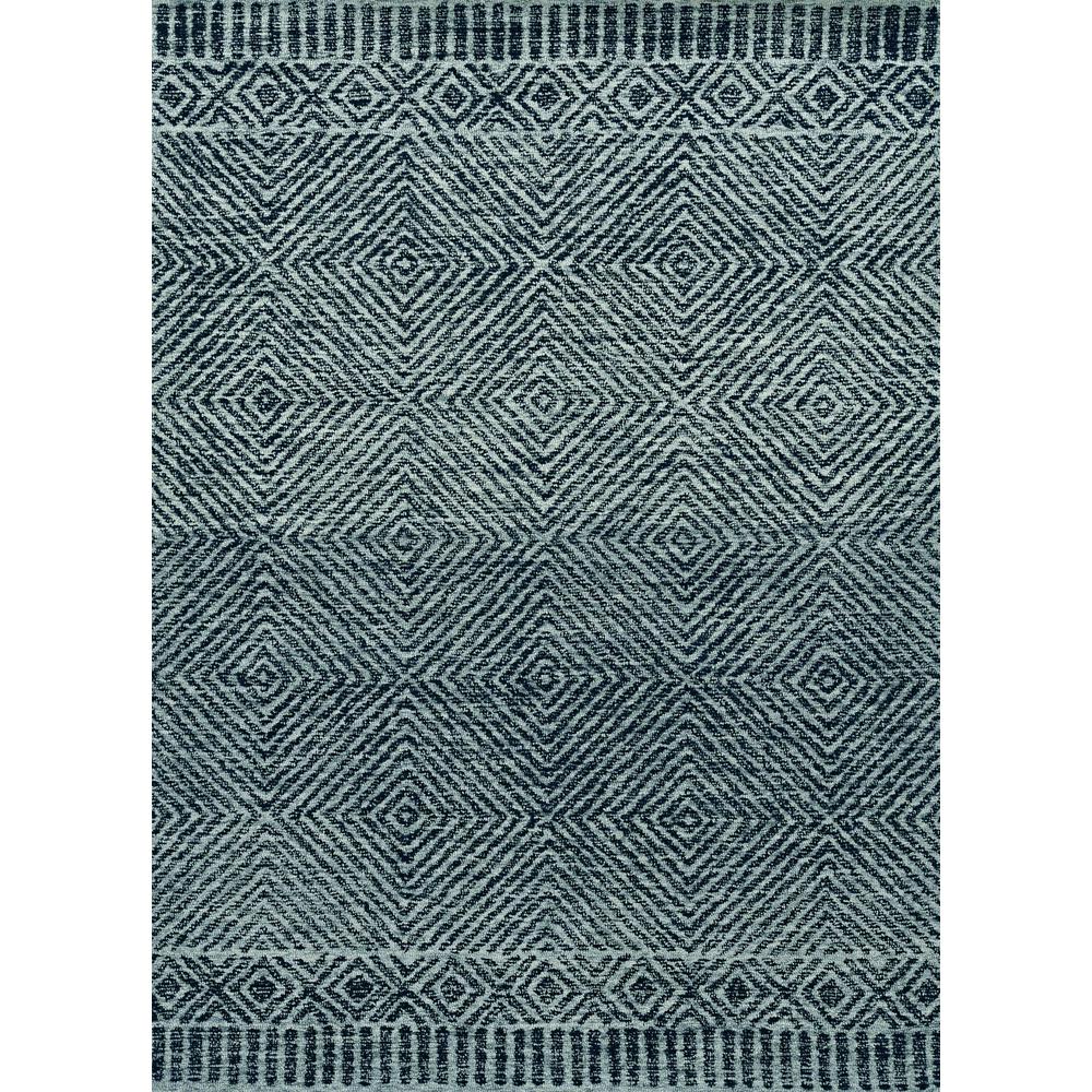 5'x7' Grey Black Hand Tufted Space Dyed Geometric Indoor Area Rug - 374735. Picture 5