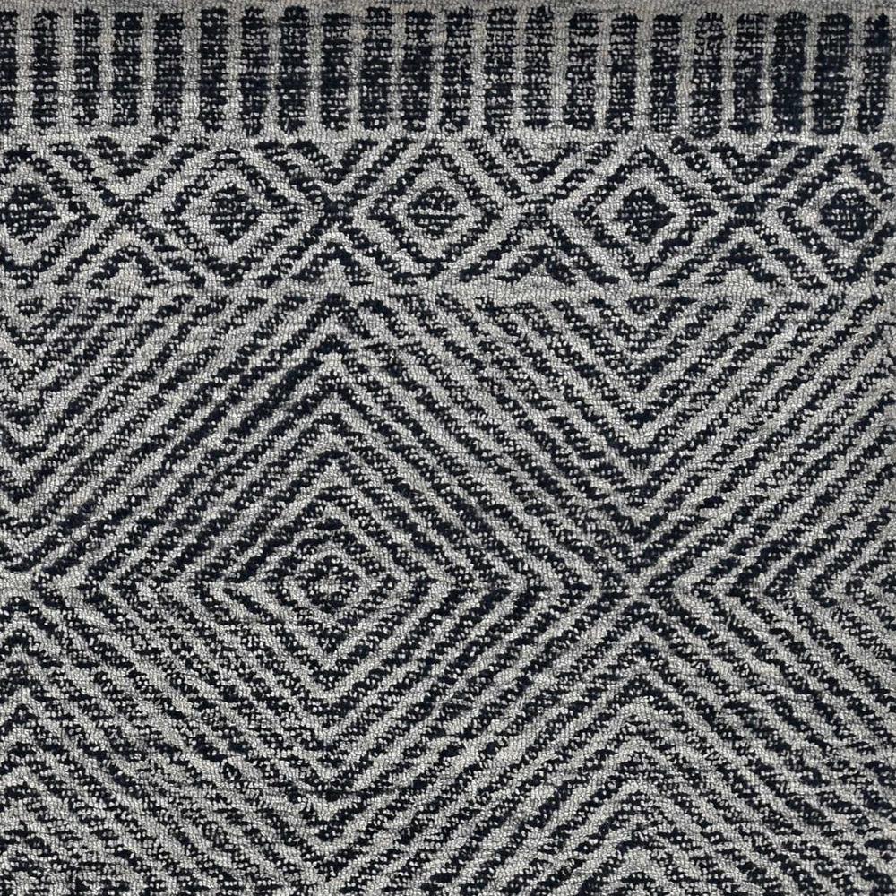 7'x10' Grey Black Hand Tufted Space Dyed Geometric Indoor Area Rug - 374736. Picture 5
