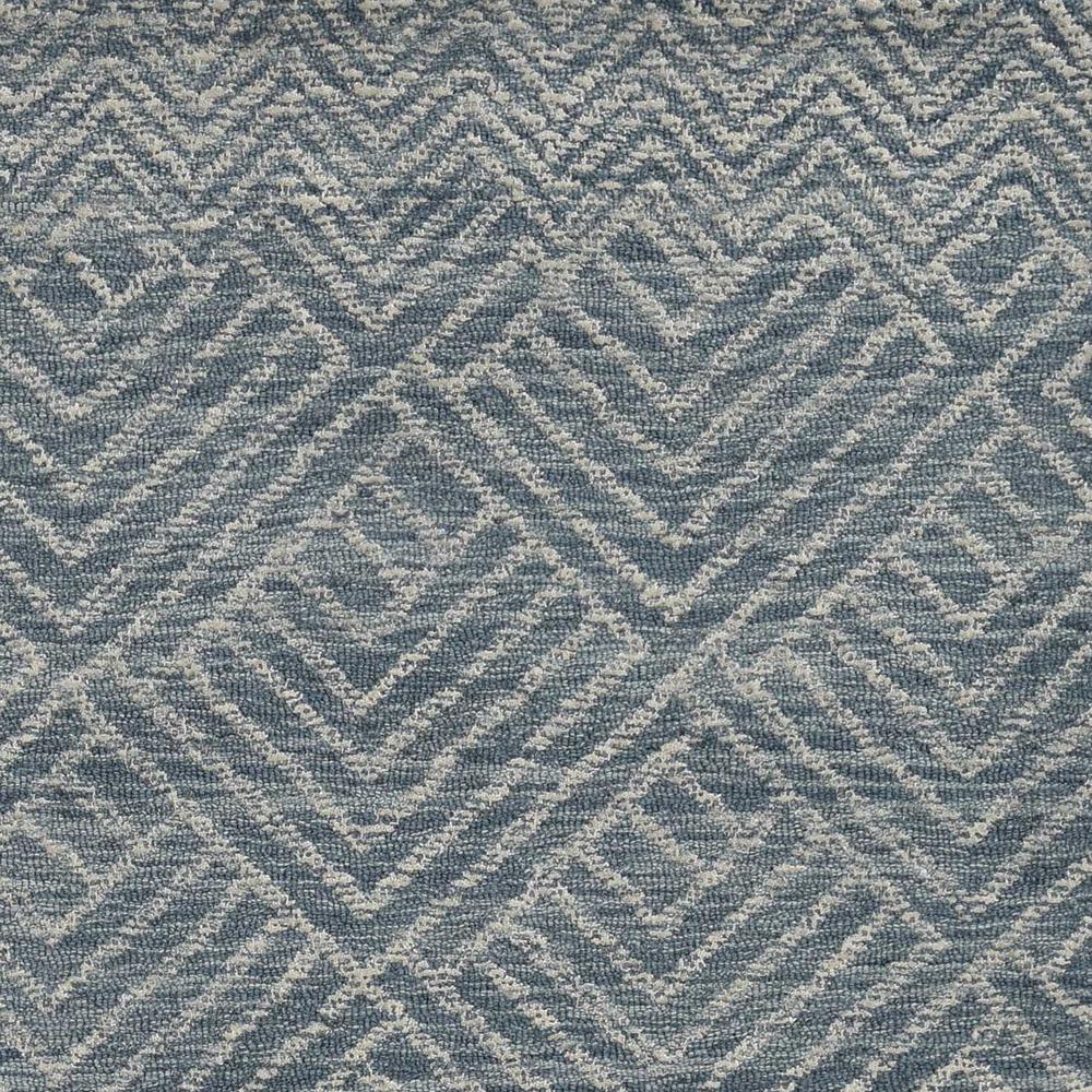 2' x 8' Denim Geometric Tiles Wool Runner Rug - 374744. Picture 5