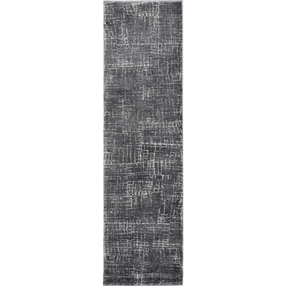 8'x10' Grey Machine Woven Abstract Scratch Indoor Area Rug - 374756. Picture 1