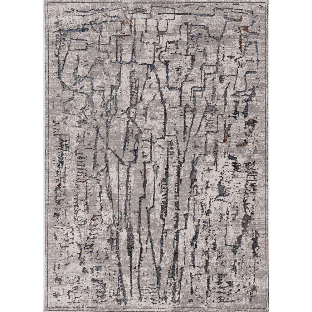 5'x8' Grey Machine Woven Abstract  Indoor Area Rug - 374801. Picture 2