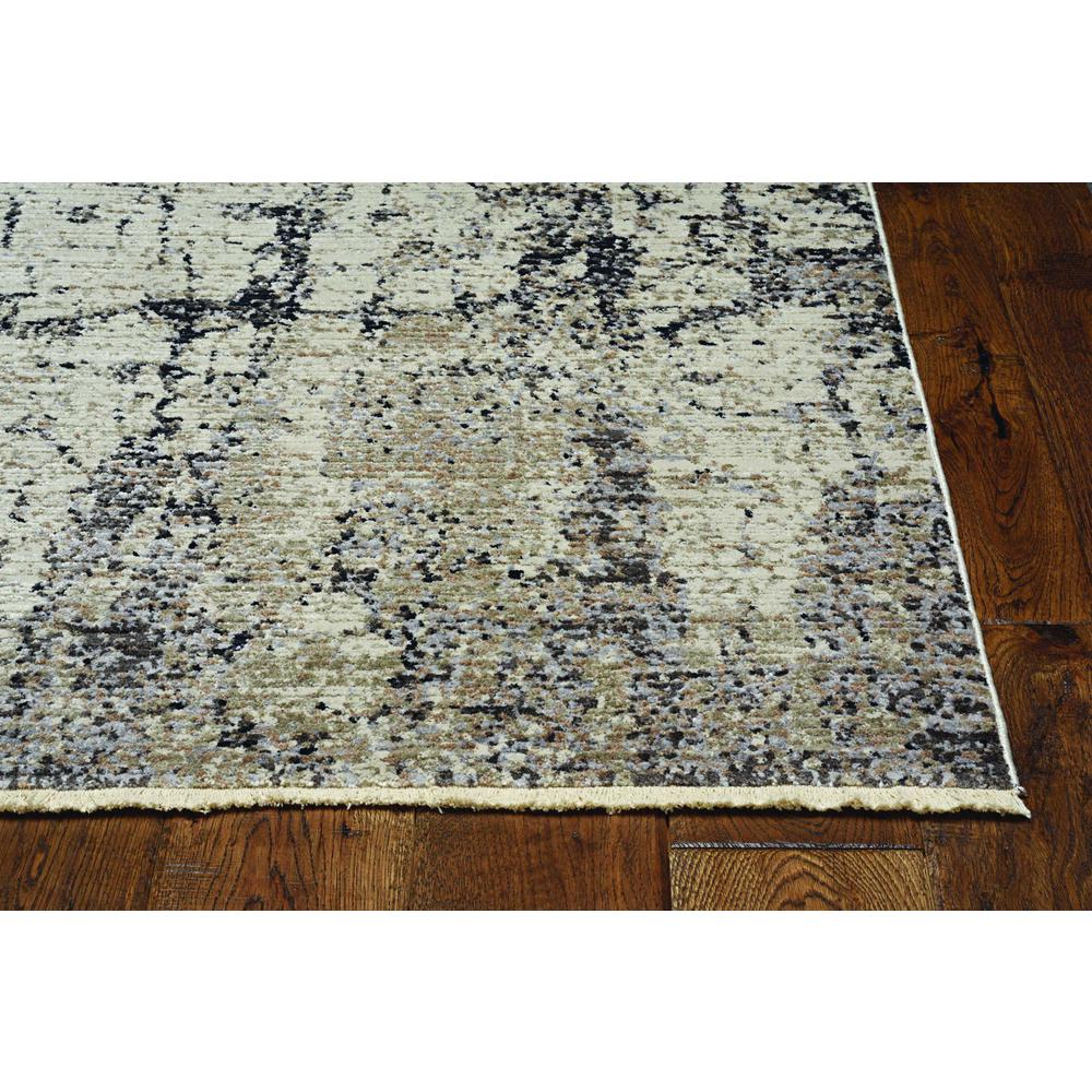2' x 8' Ivory or Grey Abstract Cracks Runner Rug - 374822. Picture 1