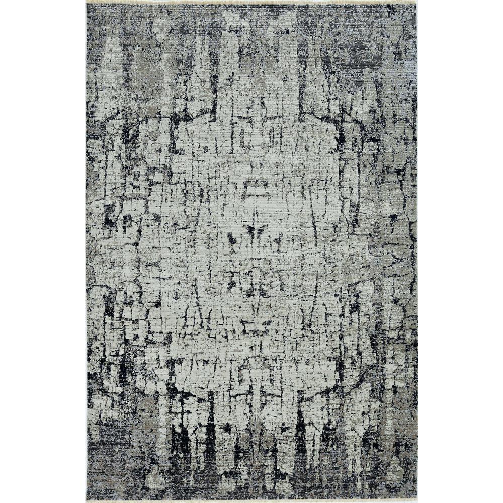 2' x 8' Ivory or Grey Abstract Cracks Runner Rug - 374822. Picture 2