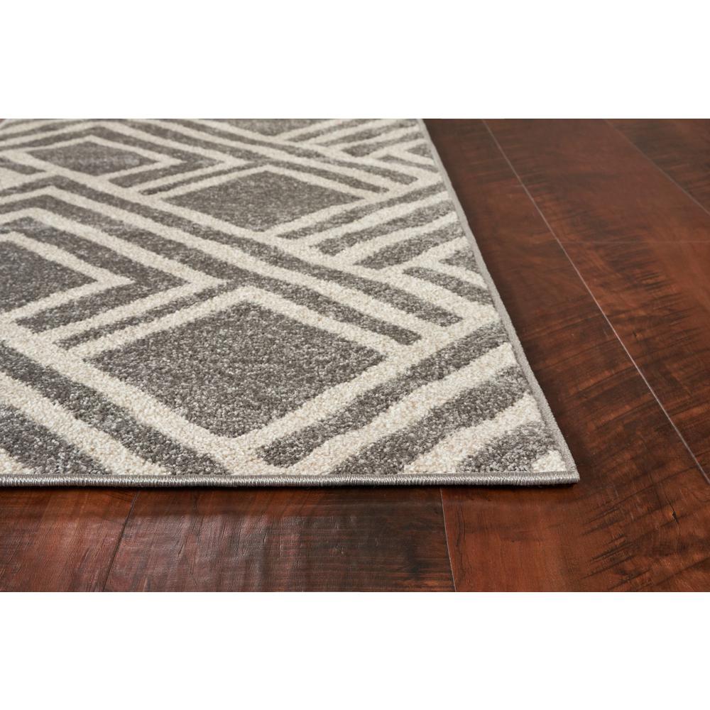 2'x4' Grey Machine Woven UV Treated Geometric Indoor Outdoor Accent Rug - 374999. Picture 4