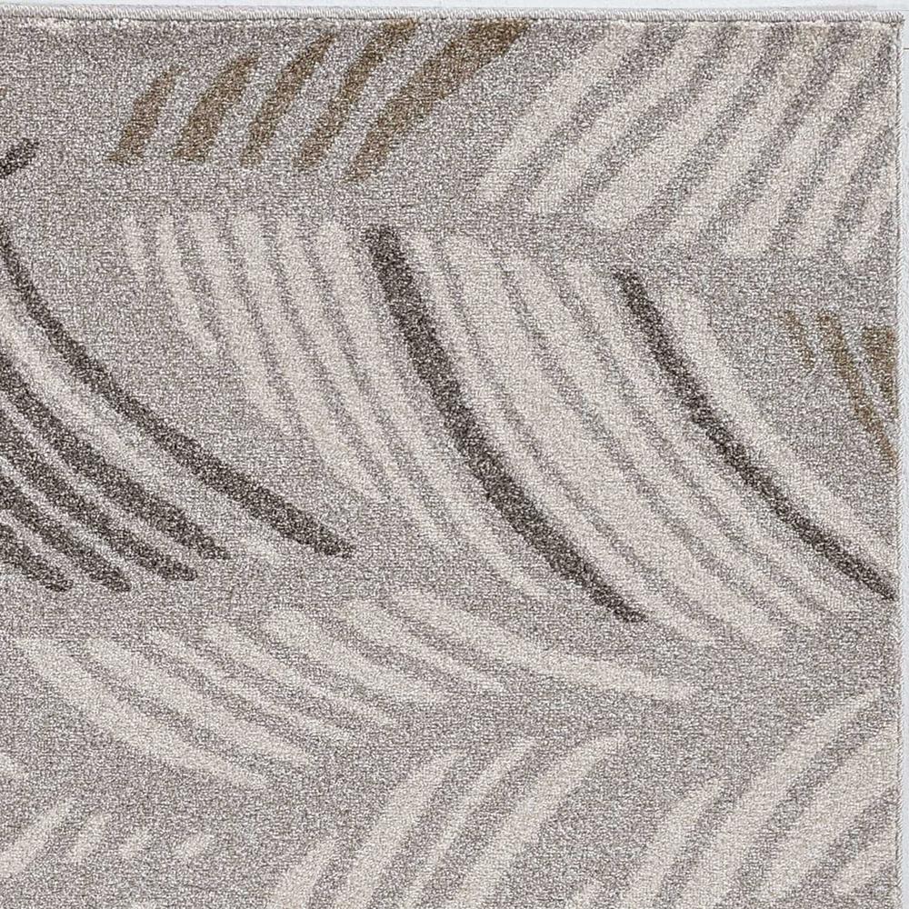 7' x 9' Grey Feather Pattern Indoor Outdoor Area Rug - 375006. Picture 1