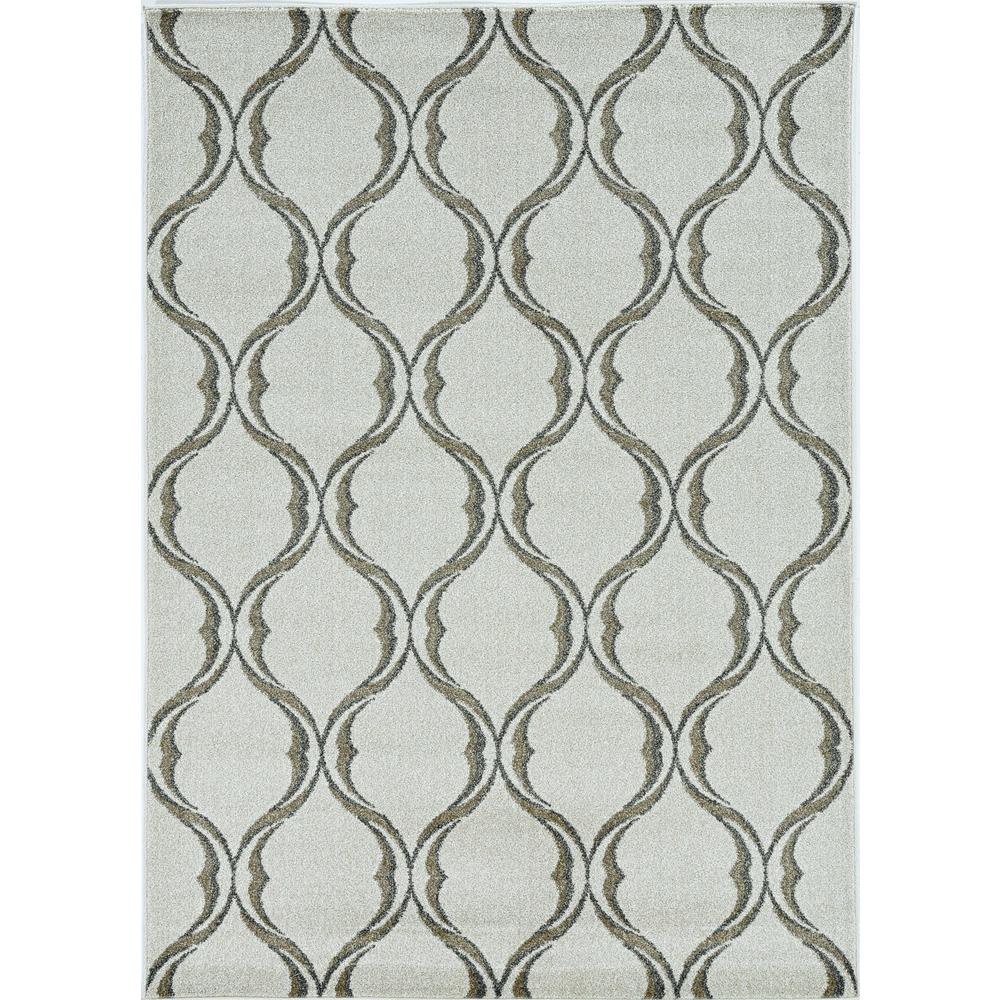 2' x 3' Sand Wavy Line Pattern Accent Rug - 375013. Picture 2